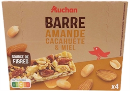 AUCHAN Barre amande cacahuète et miel