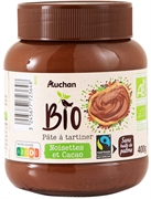 AUCHAN BIO Pâte à tartiner Noisettes et cacao