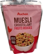 AUCHAN MUESLI CROUSTILLANT FRUITS ROUGES