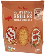 AUCHAN Petits pains grillés au blé complet